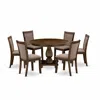 East West Furniture 7-pc Table Set In Brown