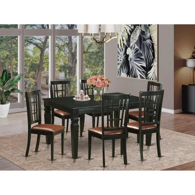East West Furniture 7 Pcs Dining Room Sets -small Kitchen Table And 6 Kitchen Chairs