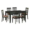 East West Furniture 7 Pcs Dining Room Sets -table And 6 Dinette Chairs In Black