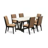 East West Furniture 7-piece Amazing Dining Table Set A Great Linen White Kitchen Rectangular Table Top And 6 Stunning Li In Multi