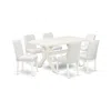 East West Furniture 7-piece Beautiful Modern Dining Table Set An Excellent Linen White Rectangular Table Top And 6 Beaut In White
