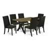 East West Furniture 7-piece Dinette Set - 6 Parson Chairs And A Dining Table Solid Wood Structure In Multi