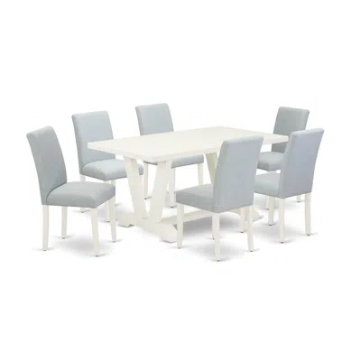 East West Furniture 7-piece Dinette Set In White