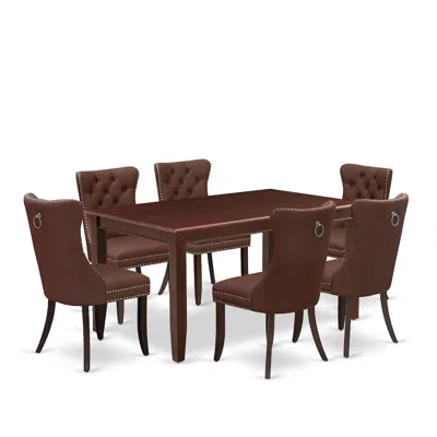 East West Furniture 7 Piece Dinette Set Consists Of A Rectangle Dining Table