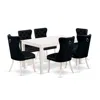 East West Furniture 7 Piece Dinette Set Consists Of A Rectangle Modern Dining Table In Black