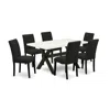 East West Furniture 7-piece Dinette Set Includes 6 Dining Room Chairs With Upholstered Seat And High Back And A Rectangu