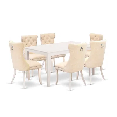 East West Furniture 7 Piece Dining Room Furniture Set