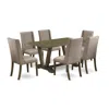 East West Furniture 7-piece Dining Room Set - 6 Parson Chairs And Kitchen Table Solid Wood Frame In Multi