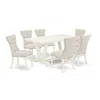 East West Furniture 7-piece Dining Room Set - 6 Parson Dining Chairs And Small Rectangular Table Hardwood Structure In Neutral