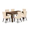 East West Furniture 7 Piece Dining Room Set In Neutral