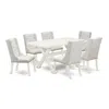 East West Furniture 7-piece Dining Room Set Contains 6 White Pu Leather Parson Dining Chairs With Button Tufted And Mid  In White