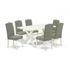 East West Furniture 7-piece Dining Room Table Set - 6 Dining Chairs And Small A Rectangular Table Hardwood Structure In Gray