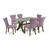 East West Furniture 7-piece Dining Room Table Set - 6 Parson Dining Chairs And A Rectangular Table Hardwood Structure In Multi