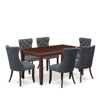 East West Furniture 7 Piece Dining Room Table Set