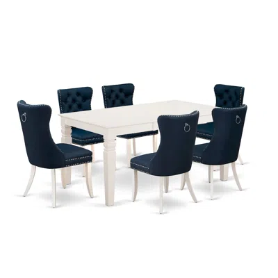 East West Furniture 7 Piece Dining Room Table Set