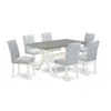 East West Furniture 7-piece Dining Room Table Set In Gray