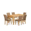 East West Furniture 7 Piece Dining Room Table Set Consists A Mid Century Modern Dining Table