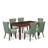 East West Furniture 7 Piece Dining Set In Brown