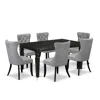 East West Furniture 7 Piece Dining Set Consists Of A Rectangle Kitchen Table With Butterfly Leaf