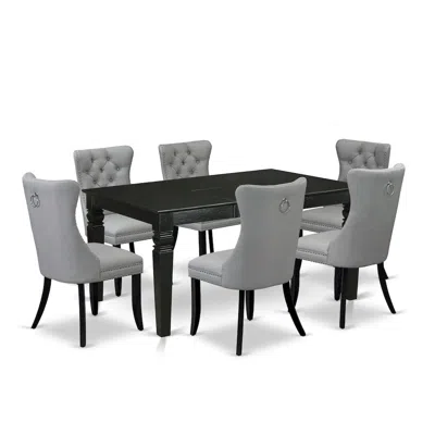 East West Furniture 7 Piece Dining Set Consists Of A Rectangle Kitchen Table With Butterfly Leaf
