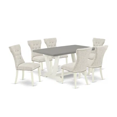 East West Furniture 7-piece Dining Set In Neutral