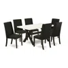 East West Furniture 7-piece Dining Table Set - 6 Parsons Chairs And A Rectangular Table Hardwood Frame In Black