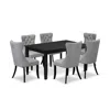 East West Furniture 7 Piece Dining Table Set In Gray