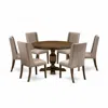 East West Furniture 7 Piece Dining Table Set In Brown