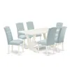 East West Furniture 7-piece Dining Table Set In Blue