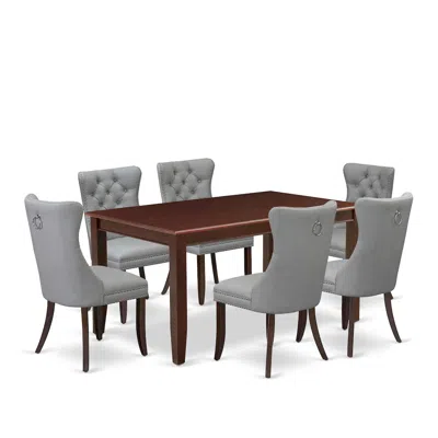 East West Furniture 7 Piece Dining Table Set Consists Of A Rectangle Kitchen Table