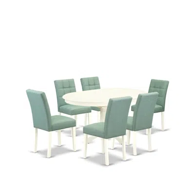 East West Furniture 7 Piece Dining Table Set Contain A Kitchen Table
