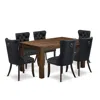 East West Furniture 7 Piece Dining Table Set Contains A Rectangle Rustic Wood Kitchen Table In Black