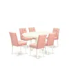 East West Furniture 7 Piece Dinner Table Set Consists A Modern Dining Table In Pink