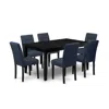 East West Furniture 7 Piece Dinner Table Set Contain A Kitchen Table In Blue