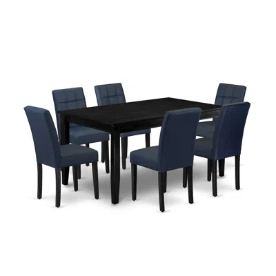 East West Furniture 7 Piece Dinner Table Set Contain A Kitchen Table