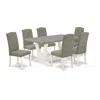 East West Furniture 7-piece Fashionable Dining Room Table Set In Multi