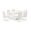 East West Furniture 7-piece Fashionable Kitchen Table Set A Superb Linen White Dining Room Table Top And 6 Excellent Pu  In White