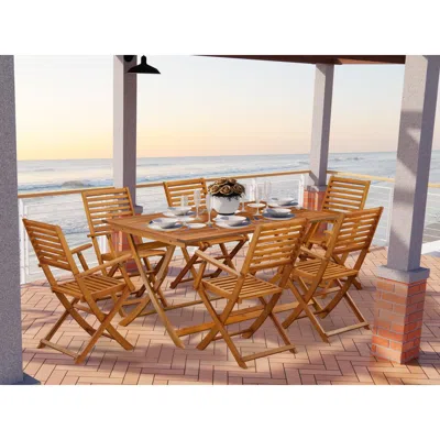 East West Furniture 7 Piece Innovative Outside Patio Set- Excellent For The Shore, Camping, Picnics - Gorgeous Outdoor P
