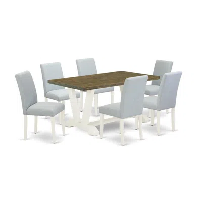 East West Furniture 7-piece Kitchen And Dining Room Chairs Includes In Gray