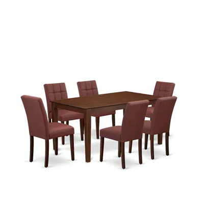 East West Furniture 7 Piece Kitchen Dining Table Set