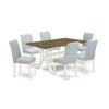 East West Furniture 7-piece Kitchen Dining Table Set In Blue