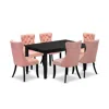 East West Furniture 7 Piece Kitchen Table & Chairs Set In Black