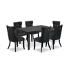 East West Furniture 7 Piece Kitchen Table & Chairs Set Consists Of A Rectangle Dining Table