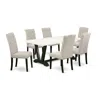 East West Furniture 7-piece Kitchen Table Set - 6 Kitchen Parson Chairs And Kitchen Dining Table Solid Wood Structure In Neutral