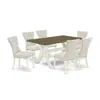 East West Furniture 7-piece Kitchen Table Set - 6 Parson Chairs And A Rectangular Kitchen Table Hardwood Structure In White