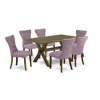 East West Furniture 7-piece Kitchen Table Set - 6 Parson Chairs And Dinette Table Solid Wood Structure In Brown