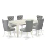 East West Furniture 7 Piece Kitchen Table Set In Gray