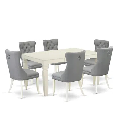 East West Furniture 7 Piece Kitchen Table Set