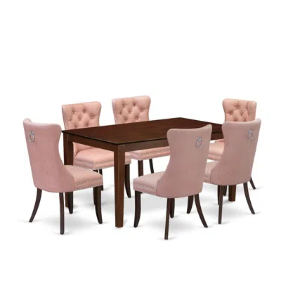 East West Furniture 7 Piece Kitchen Table Set