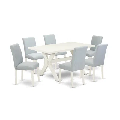 East West Furniture 7-piece Kitchen Table Set In Gray